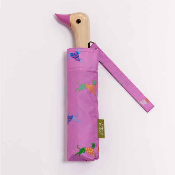 Dogs in Pink Compact Duck Umbrella