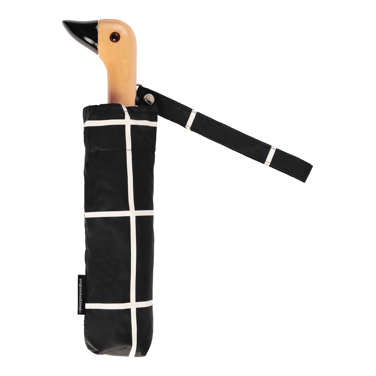 .Black Grid Compact Duck Umbrella - Original Duckhead
