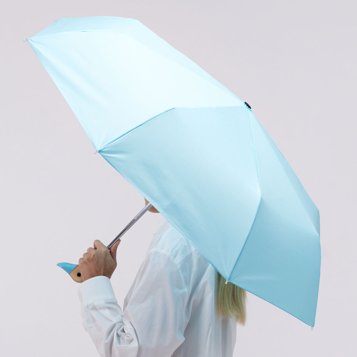 【DEMODEE×ELENDEEK】RIBBON UMBRELLA 新品 Popsicle Light Blue Umbrella | Sustainable Compact Travel Umbrella