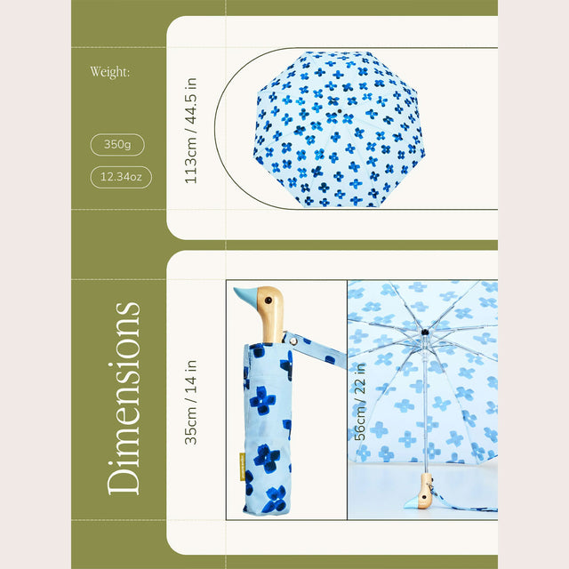 Floral Rain Eco-Friendly Compact Duck Umbrella - Original Duckhead