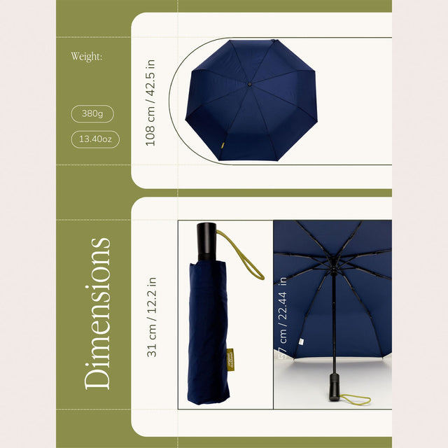 Navy Daily Compact Umbrella with Automatic Open-Close Function - Original Duckhead