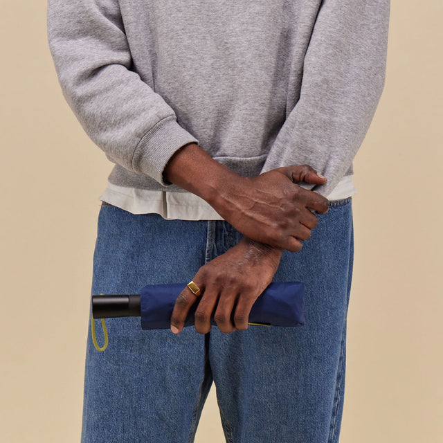 Navy Daily Compact Umbrella with Automatic Open-Close Function - Original Duckhead