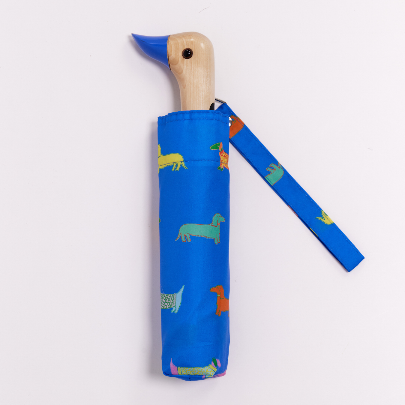 Dogs in Blue Compact Duck Umbrella