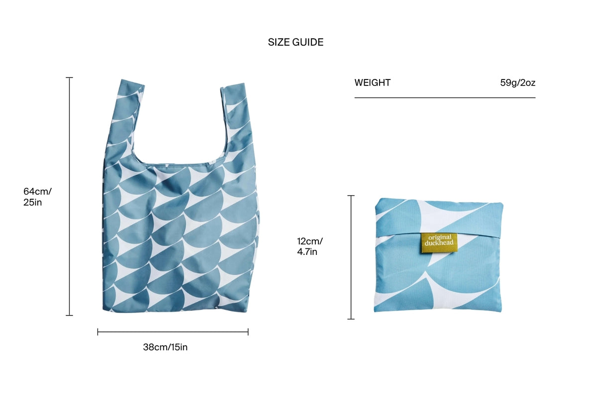 Size chart for Denim Moon Reusable Bag