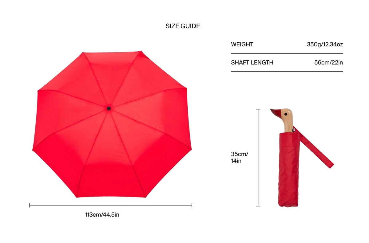 Size chart for Chilli Red Duck Umbrella