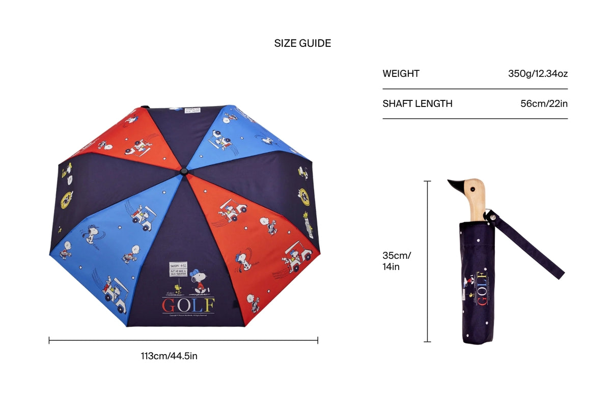 Size chart for Peanuts - Golf Compact Duck Umbrella