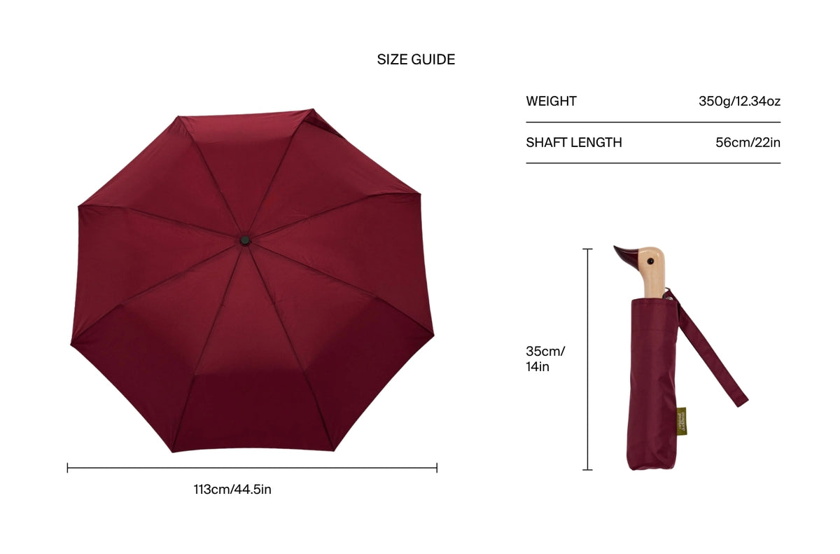 Size chart for Cherry Duck Umbrella