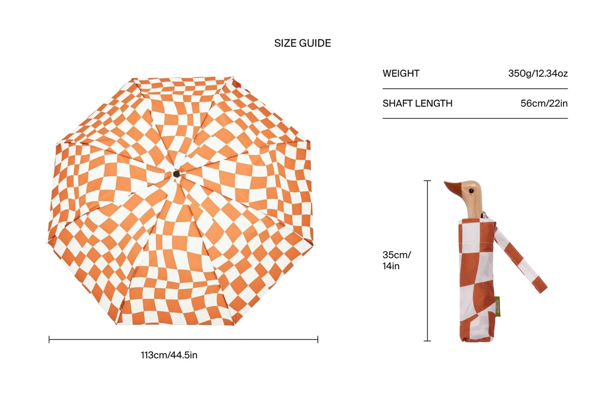 Size chart for Peanut Butter Duck Umbrella