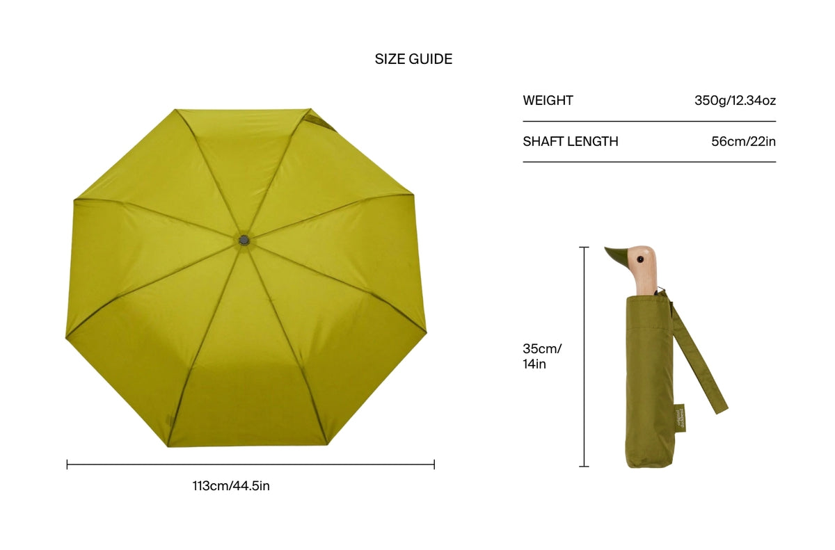 Size chart for Olive Duck Umbrella