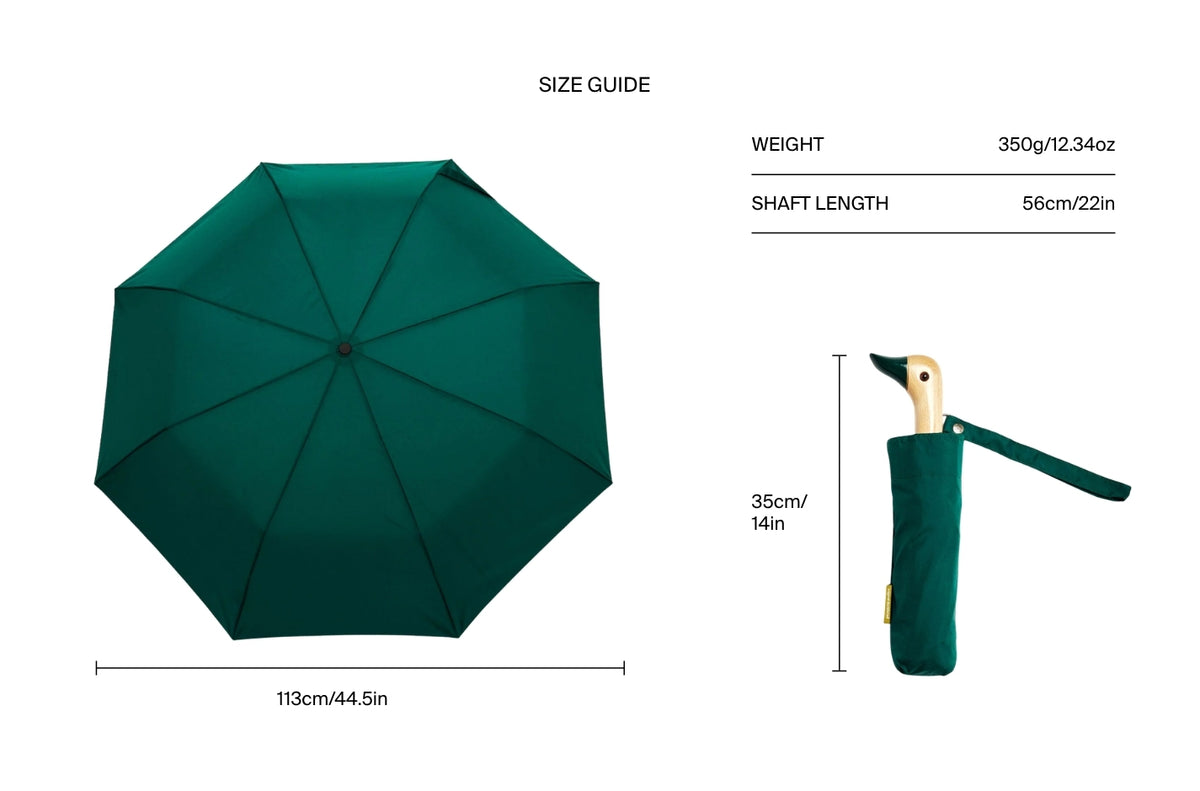 Size chart for Forest Green Duck Umbrella