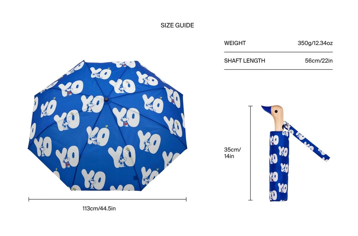 Size chart for Peanuts - Yo! Compact Duck Umbrella