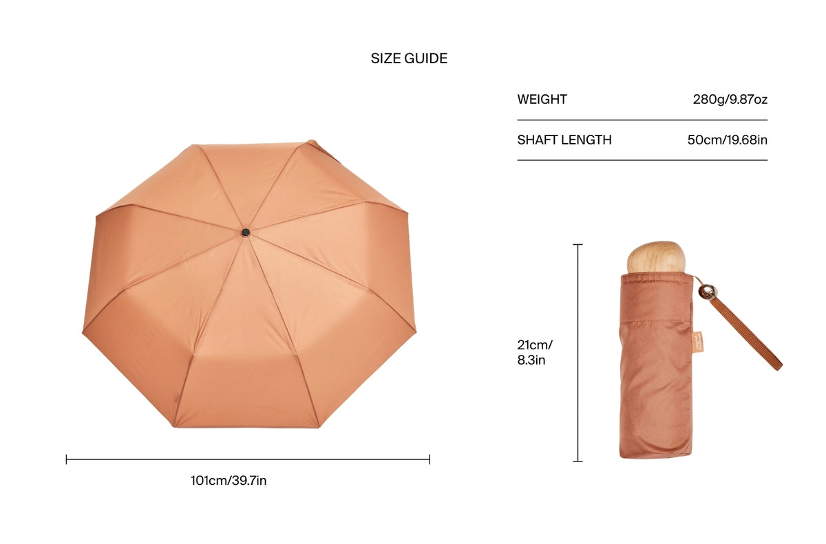 Size chart for Mocha Mousse Ultra Compact Mini Umbrella