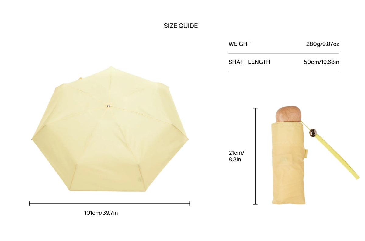 Size chart for Citron Ultra Compact Mini Umbrella