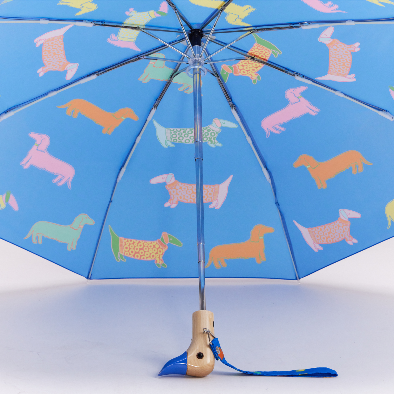 Dogs in Blue Compact Duck Umbrella
