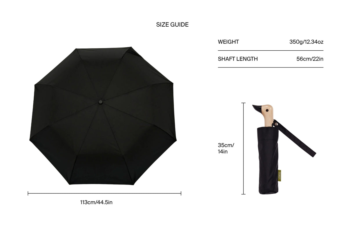 Size chart for Black Duck Umbrella