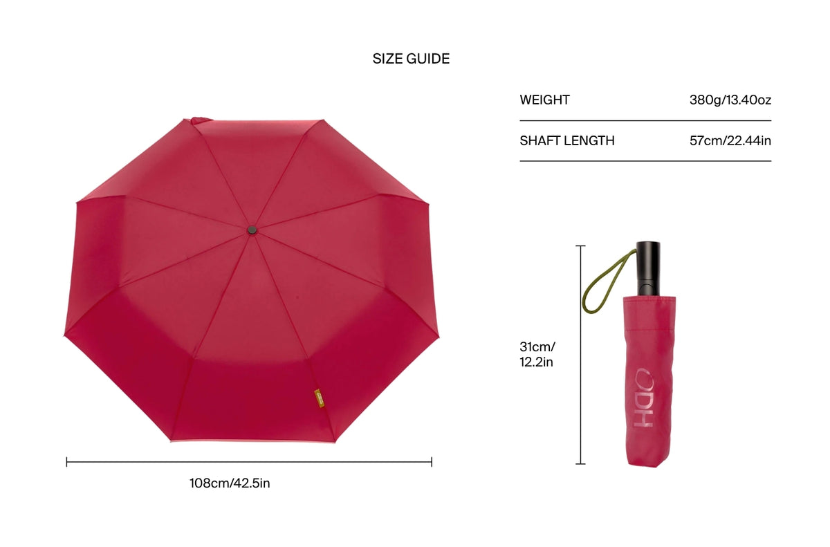 Size chart for Magenta Umbrella with Auto Open-Close