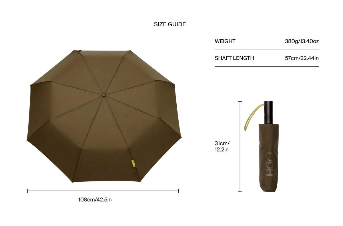 Size chart for Dark Olive Umbrella with Auto Open-Close