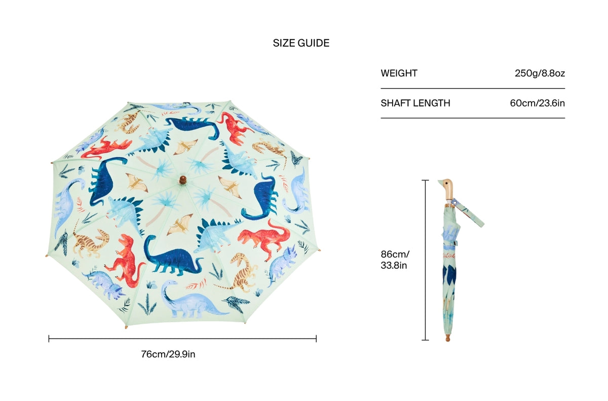 Size chart for Original Duckhead x Meri Meri Dinosaur Kingdom Duckling Kids Umbrella