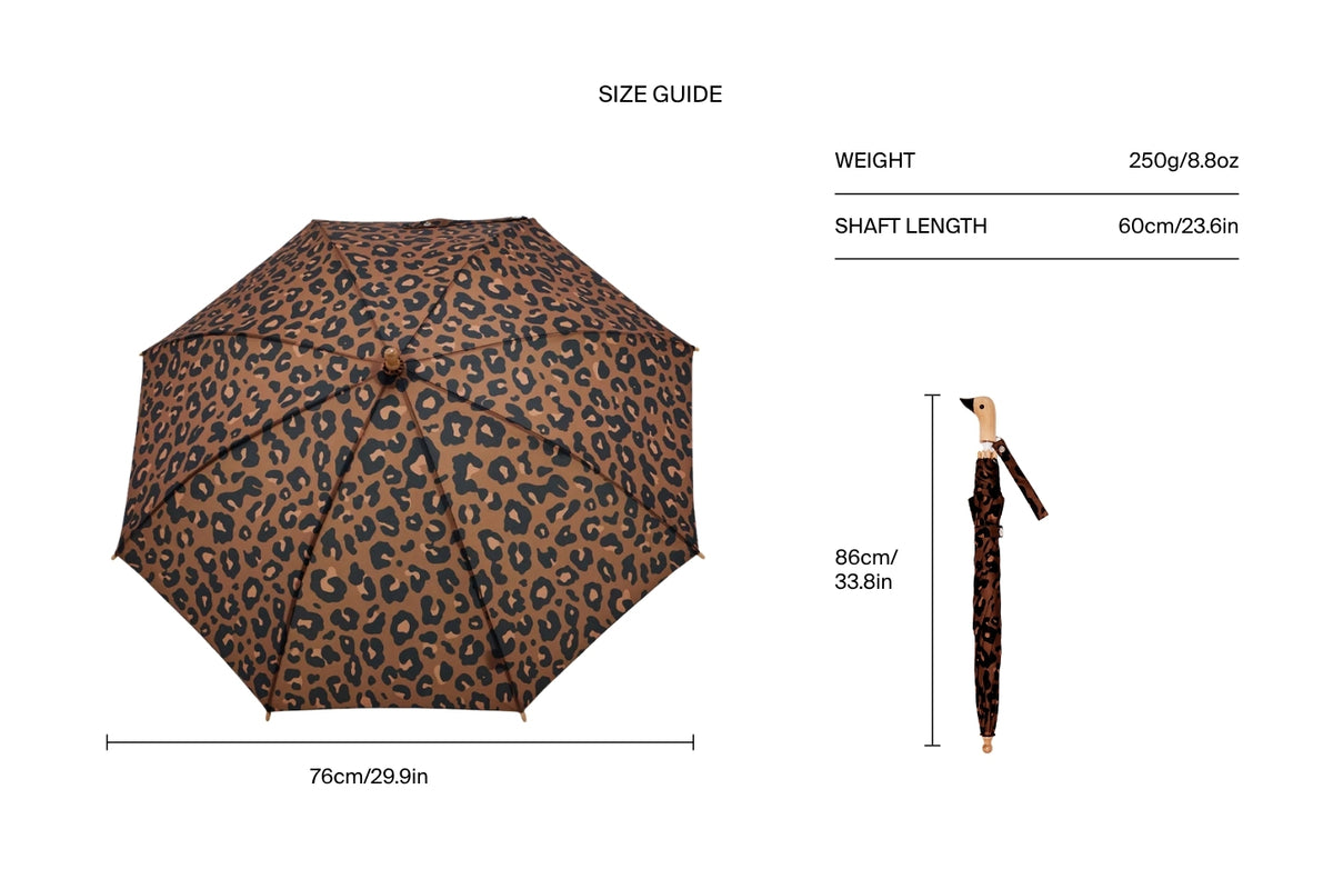 Size chart for Leopard Duckling Kids Umbrella