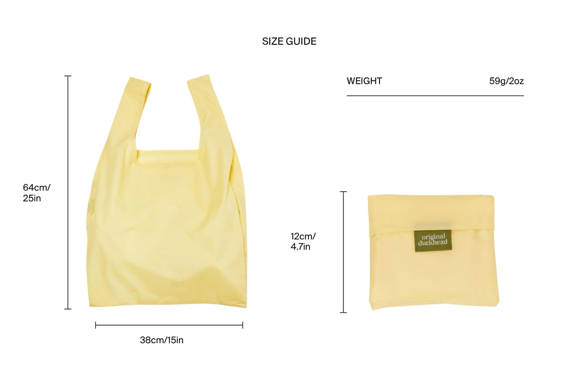 Size chart for Citron Reusable Bag