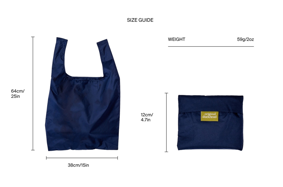 Size chart for Navy Reusable Bag