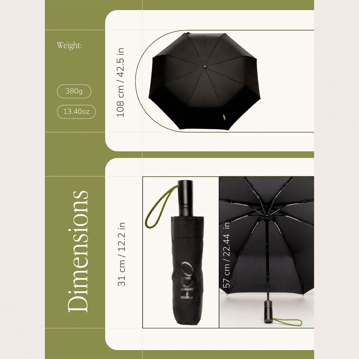 Black Compact Umbrella | Automatic Open-Close | Strong Umbrella