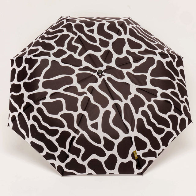 Black & White Ripples Compact Umbrella with Automatic Open-Close Function