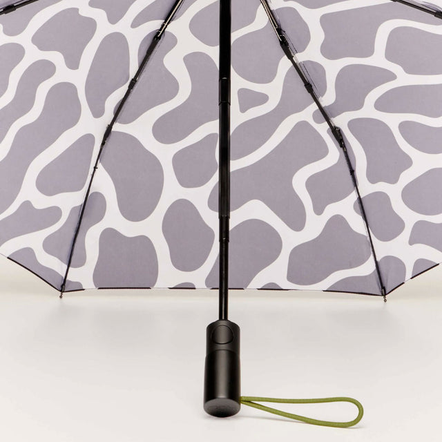 Black & White Ripples Compact Umbrella with Automatic Open-Close Function