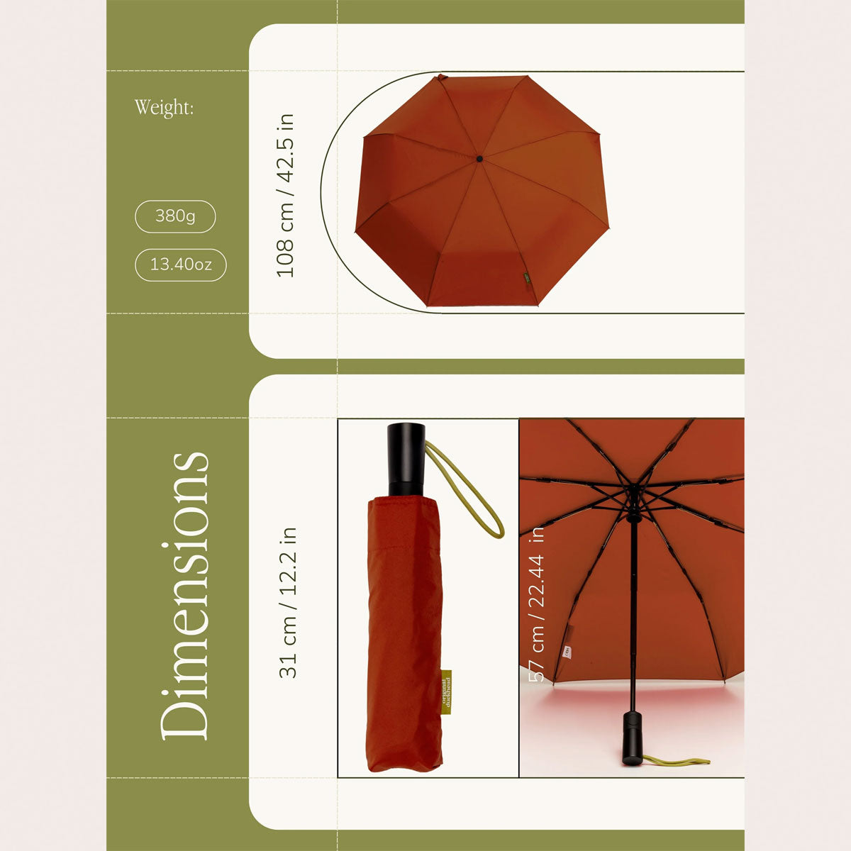 Brick Daily Compact Umbrella with Automatic Open-Close