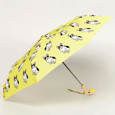 French Bulldog Yellow Eco-Friendly Compact Duck Umbrella