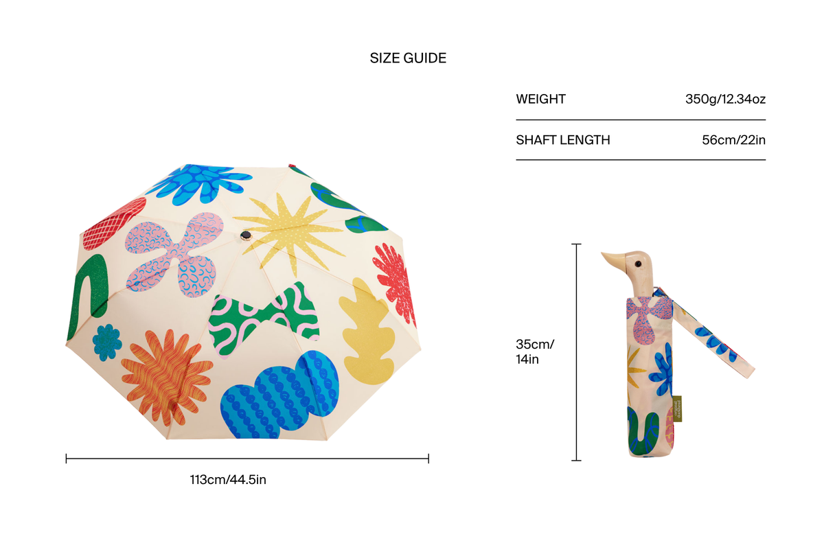 Size chart for Deli Compact Duck Umbrella