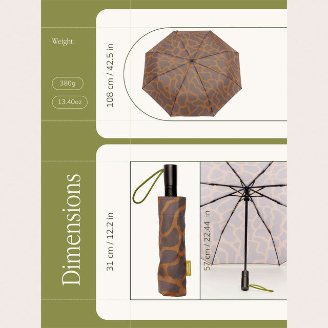 Coffee Ripples Compact Umbrella with Automatic Open-Close Function - Original Duckhead