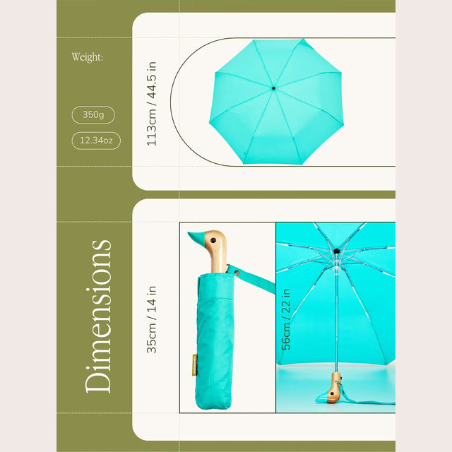 Mint Eco-Friendly Compact Duck Umbrella - Original Duckhead