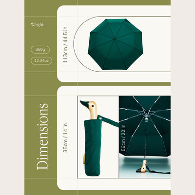 Forest Green Compact Duck Umbrella