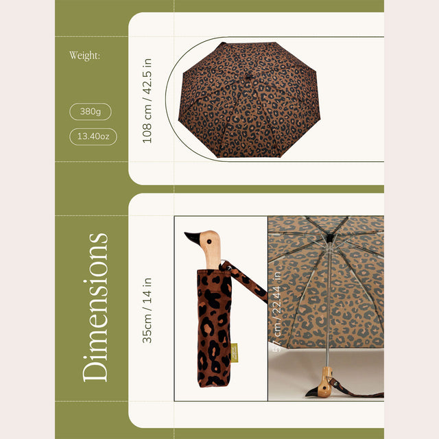 Leopard Compact Duck Umbrella