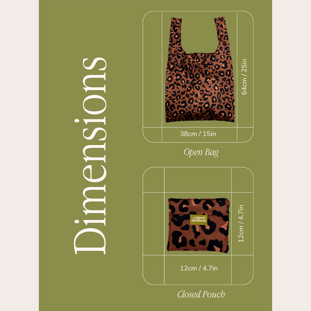 Leopard Tote Bag | Foldable Reusable Tote | Original Duckhead