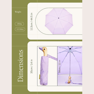 Lilac Eco-Friendly Compact Duck Umbrella - Original Duckhead