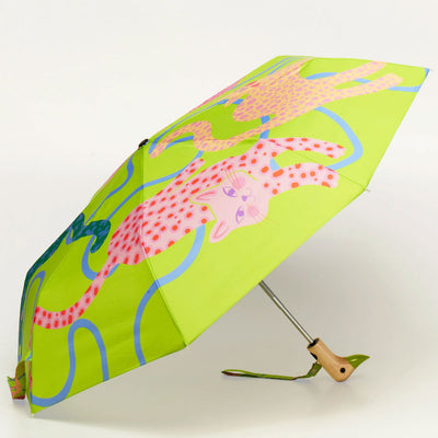 Lime Arty Cats Compact Duck Umbrella - Original Duckhead