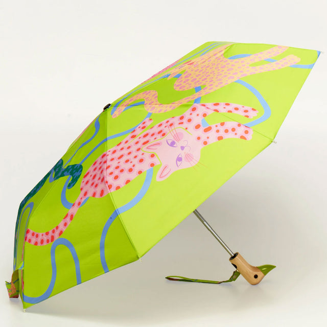 Lime Arty Cats Compact Duck Umbrella - Original Duckhead