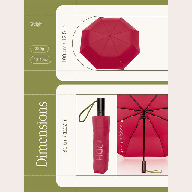 Magenta Daily Compact Umbrella with Automatic Open-Close Function