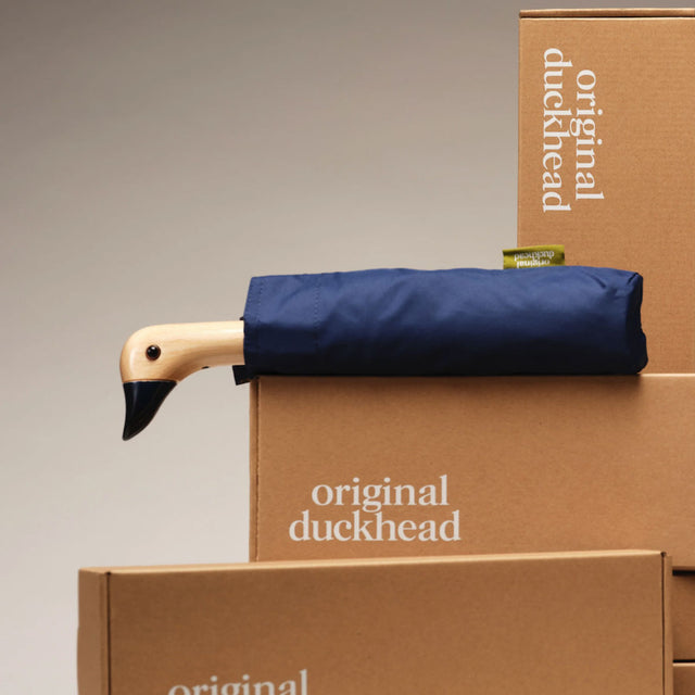 Navy Eco-Friendly Compact Duck Umbrella