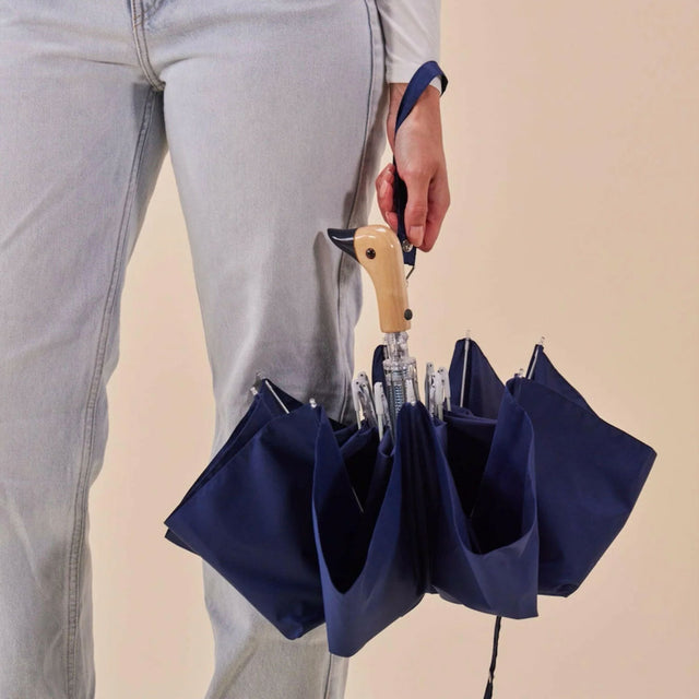 Navy Eco-Friendly Compact Duck Umbrella