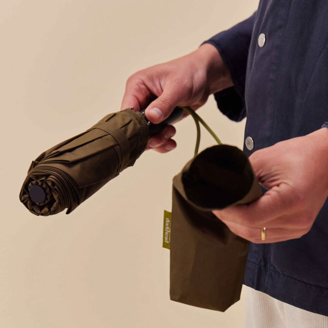 Dark Olive Daily Compact Umbrella with Automatic Open-Close Function