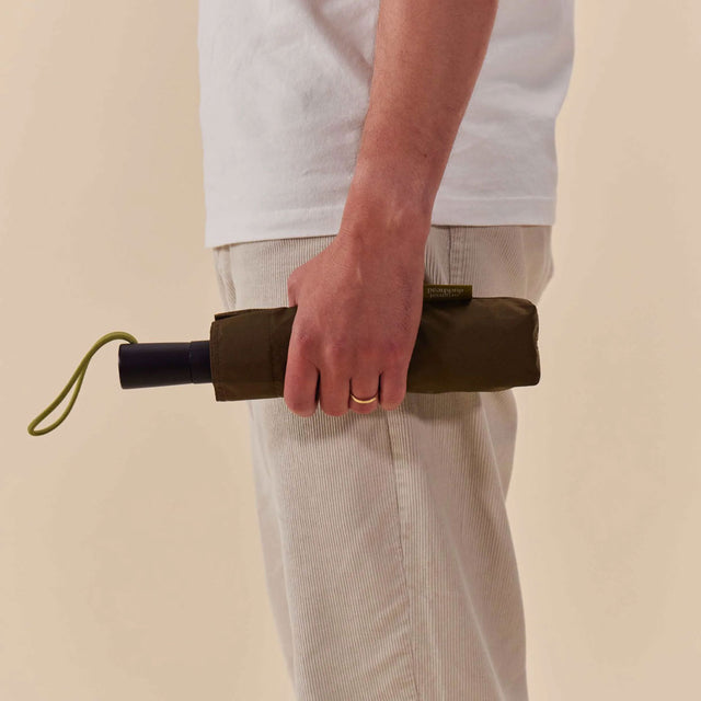 Dark Olive Daily Compact Umbrella with Automatic Open-Close Function