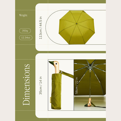 Olive Eco-Friendly Compact Duck Umbrella