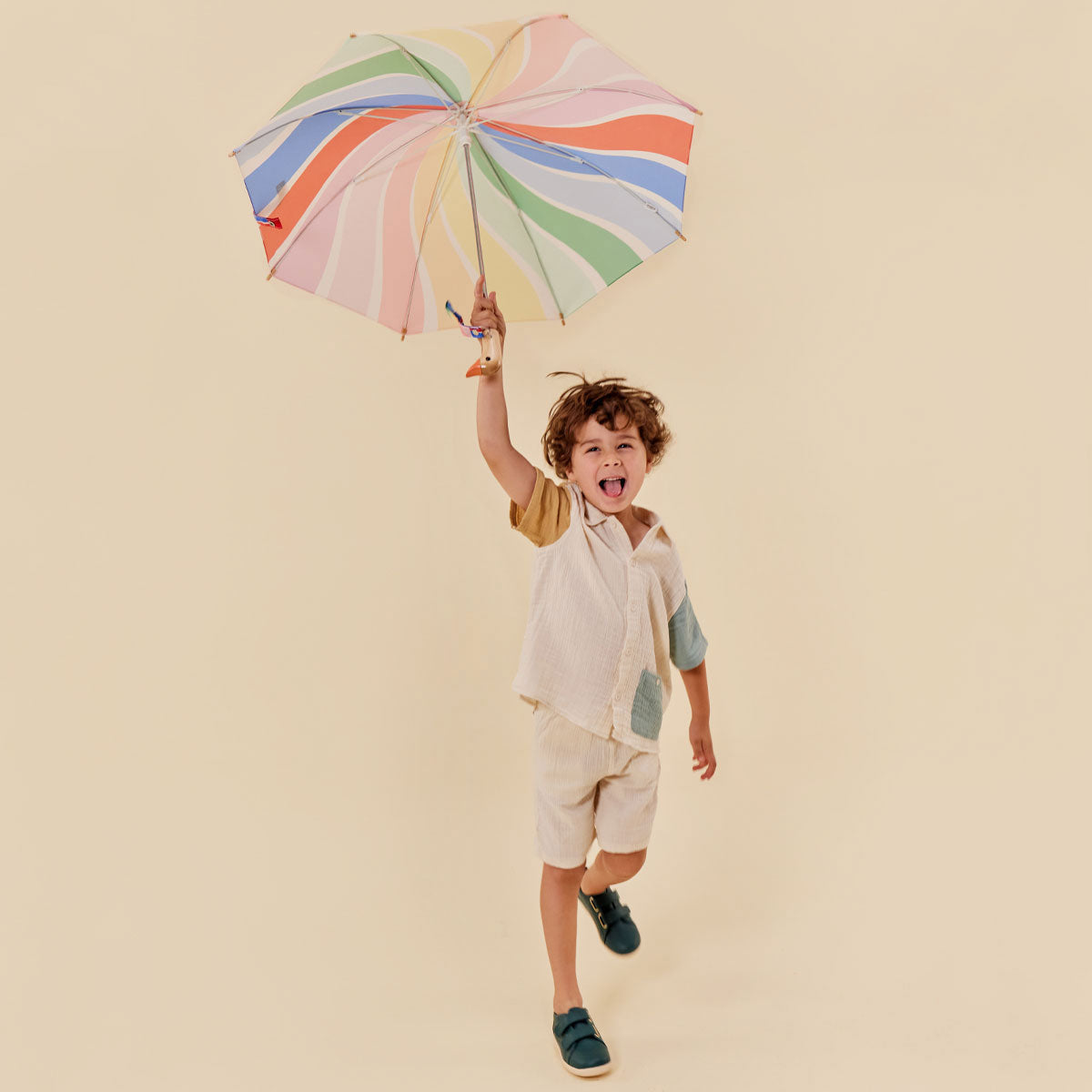 Rainbow Stripes Kids Umbrella