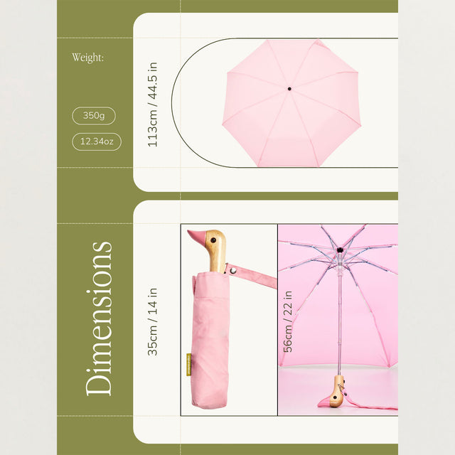 Barbie Pink Eco-Friendly Compact Duck Umbrella