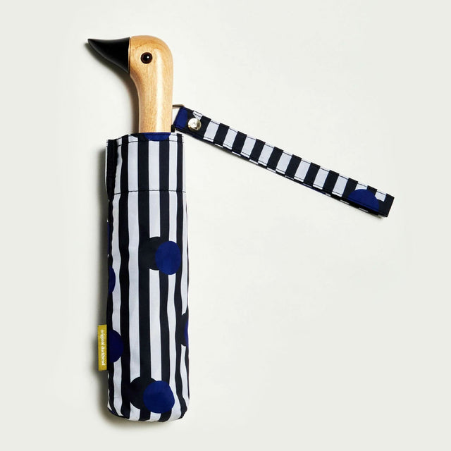 Polkastripe Eco-Friendly Compact Duck Umbrella