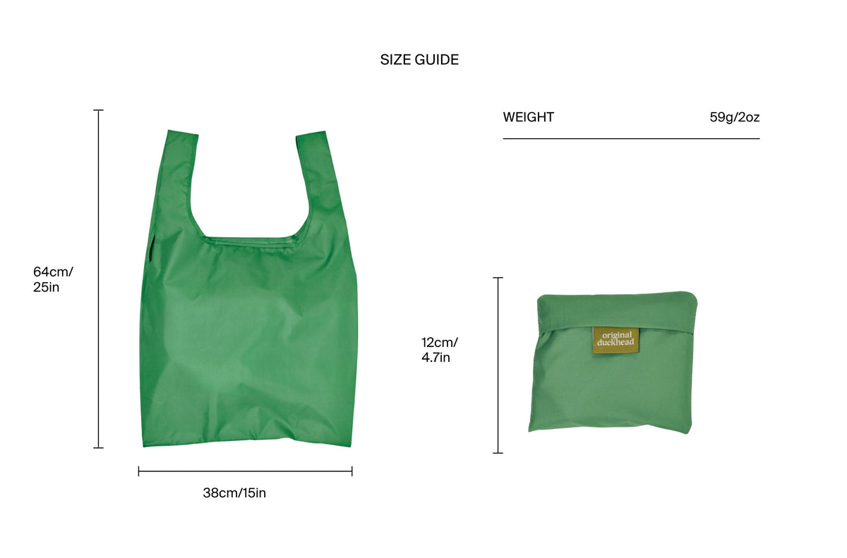 Size chart for Matcha Reusable Bag
