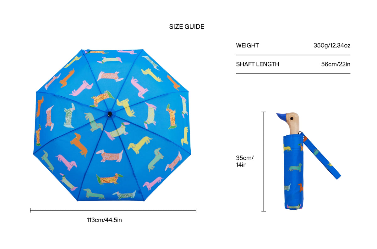 Size chart for Dogs in Blue Compact Duck Umbrella